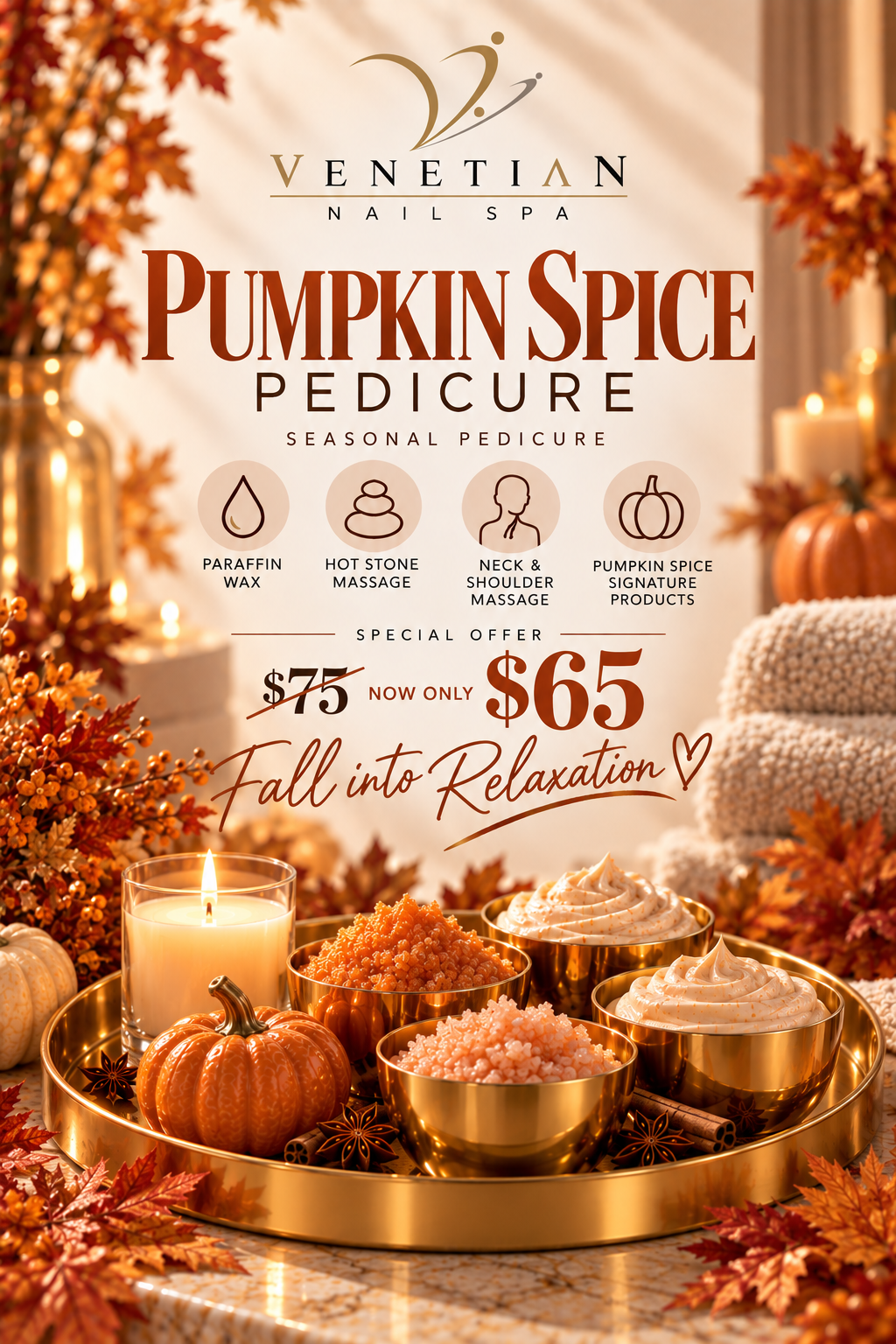 Pumpkin Spice Pedicure promotion